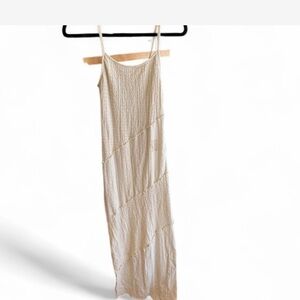 Miss Selfridge Cream Textured Maxi Dress